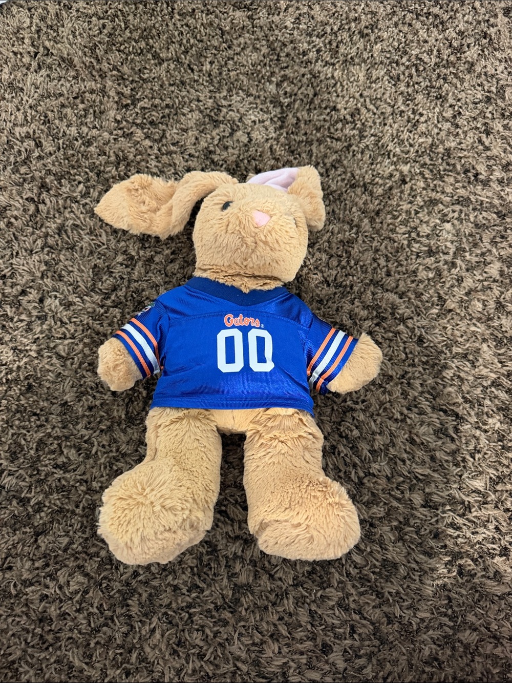 Plush Bunny with Blue Sports Jersey - Gators Design